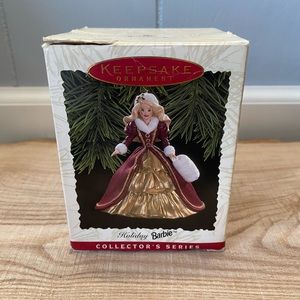 Holiday BARBIE Ornament Vintage 1996 Christmas Festive Collectible With Box!